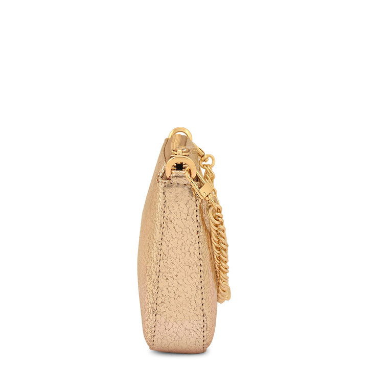 Micro Metallic Leather Baguette - Gold