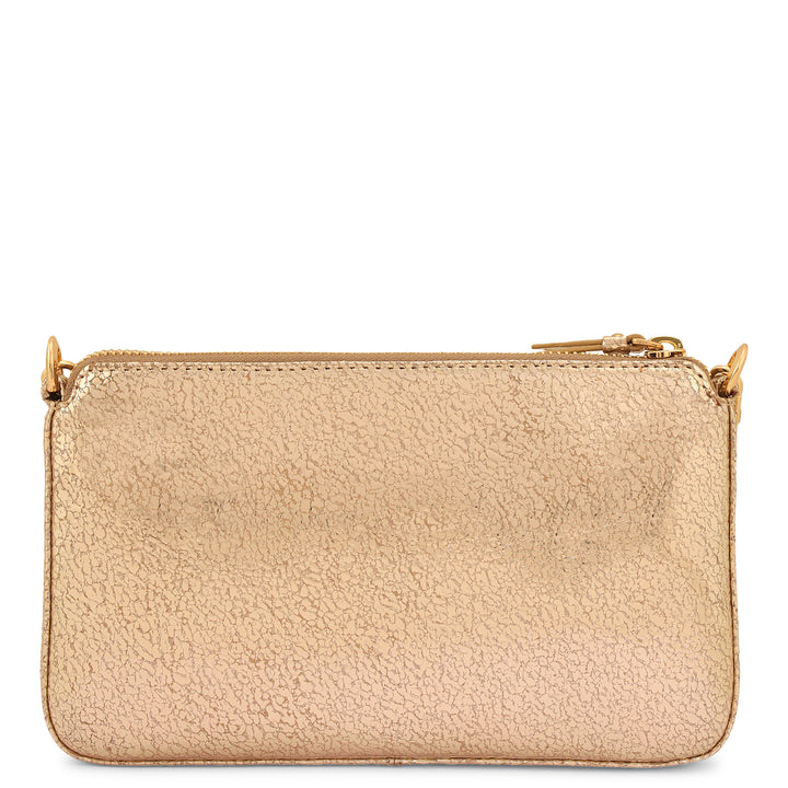 Micro Metallic Leather Baguette - Gold