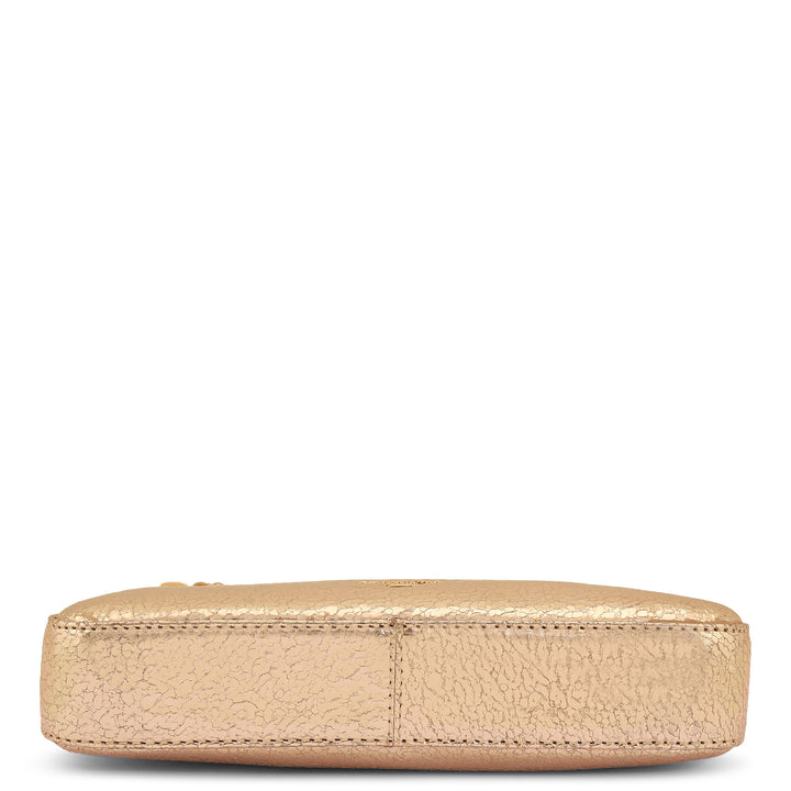 Micro Metallic Leather Baguette - Gold