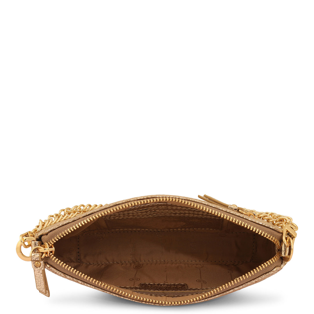 Micro Metallic Leather Baguette - Gold