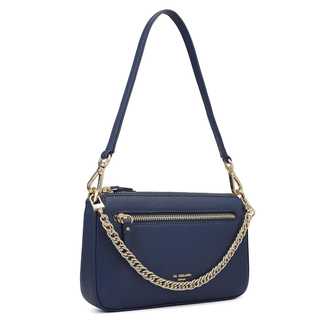 Small Franzy Leather Baguette - Stardust