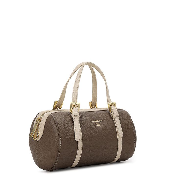 Pebble Leather Bowler Bag (S) - Smoke Grey