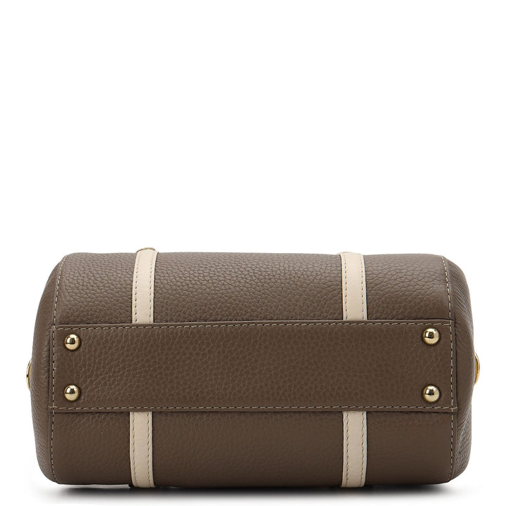 Pebble Leather Bowler Bag (S) - Smoke Grey