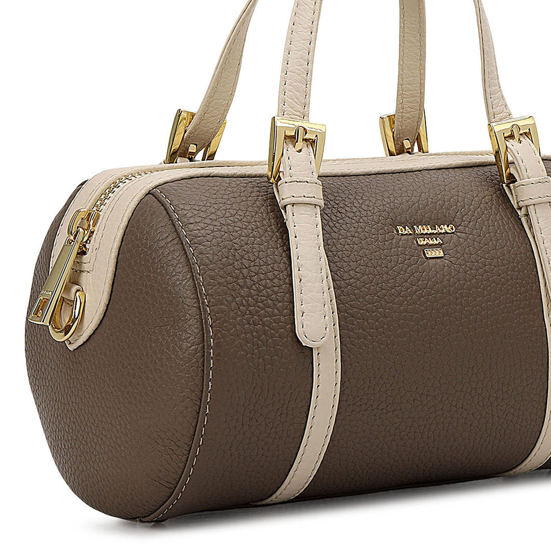 Pebble Leather Bowler Bag (S) - Smoke Grey