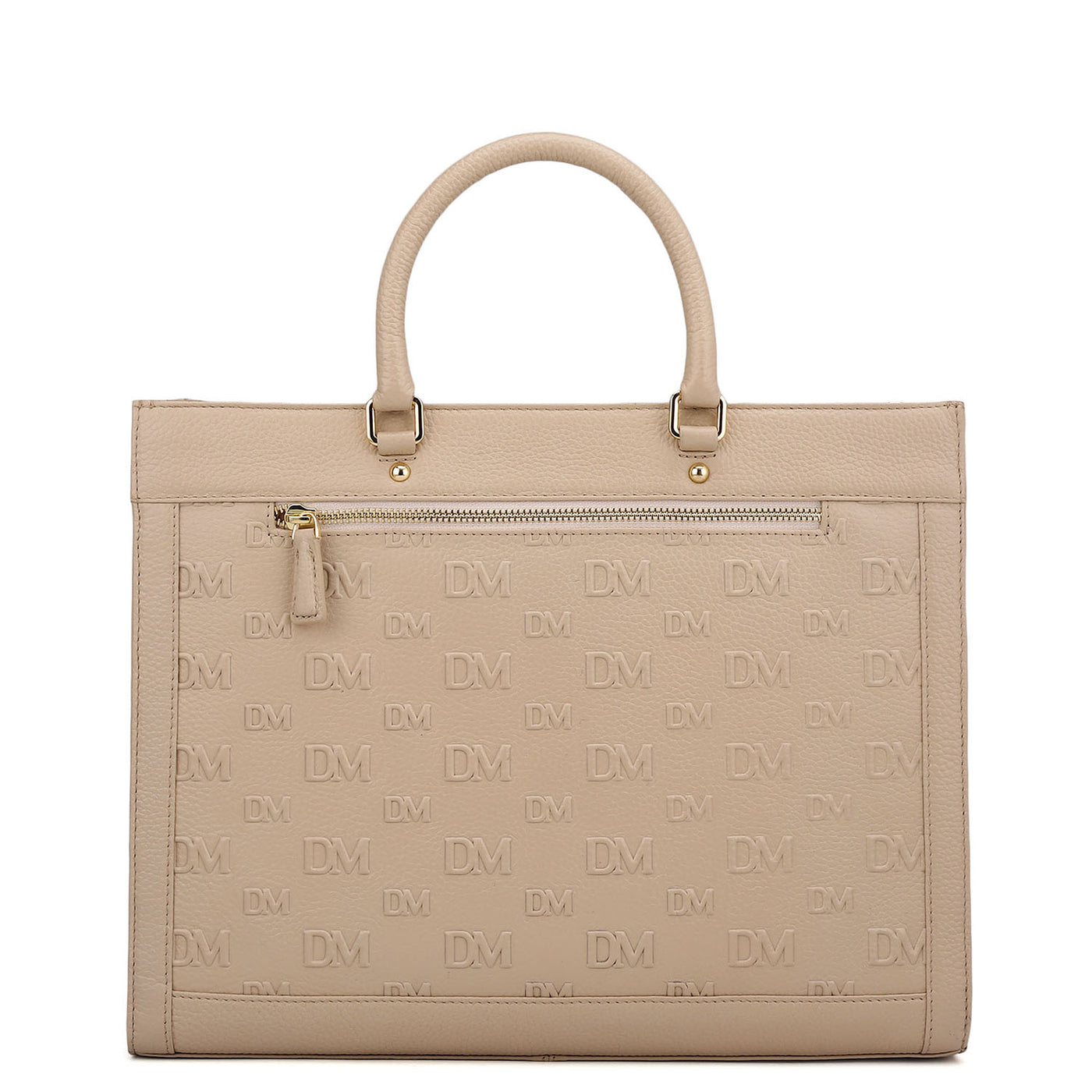 Large Monogram Wax Leather Book Tote - Dove