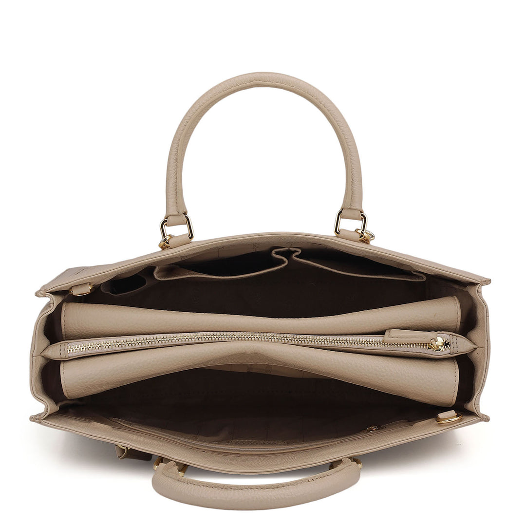 Large Monogram Wax Leather Book Tote - Dove