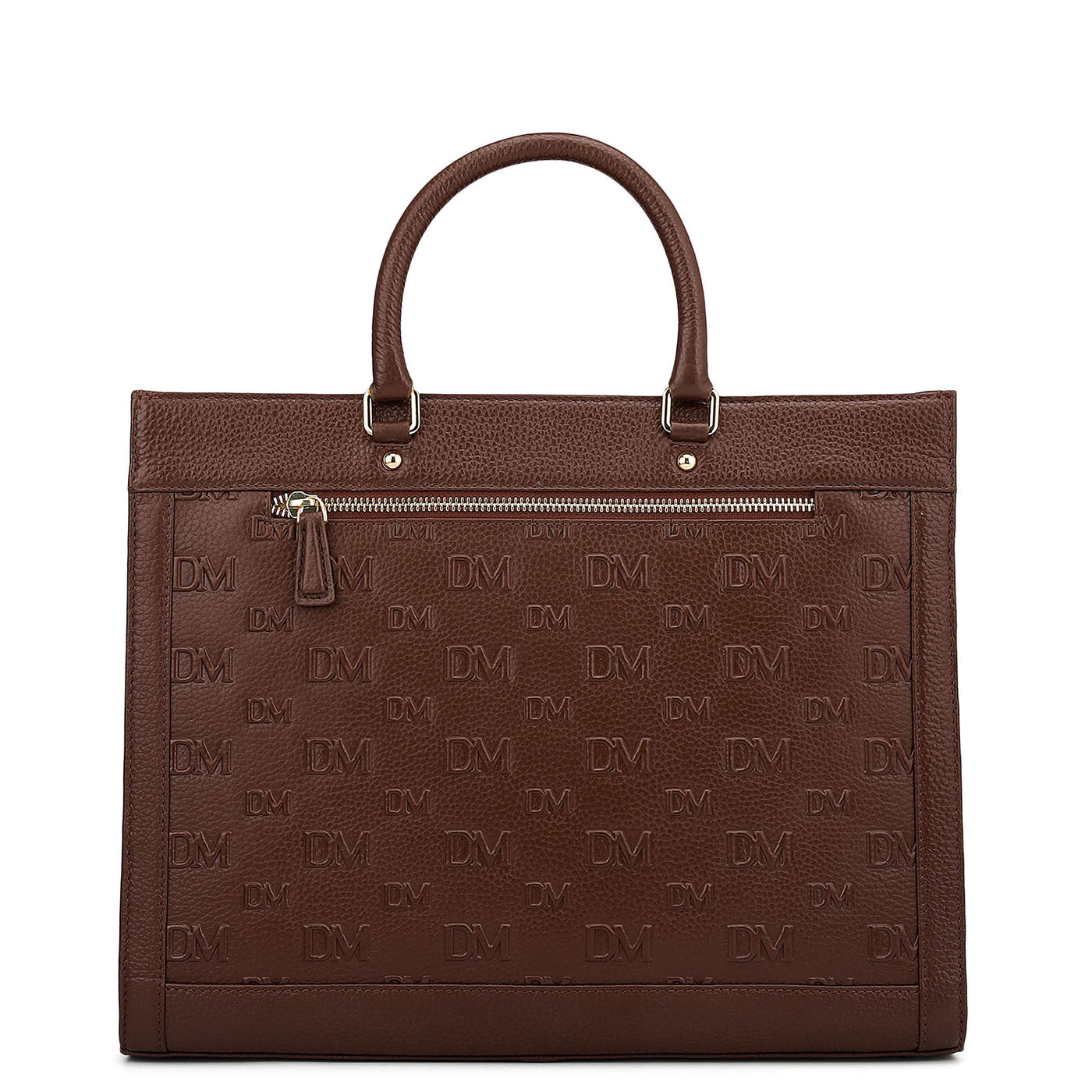 Large Monogram Wax Leather Book Tote - Espresso