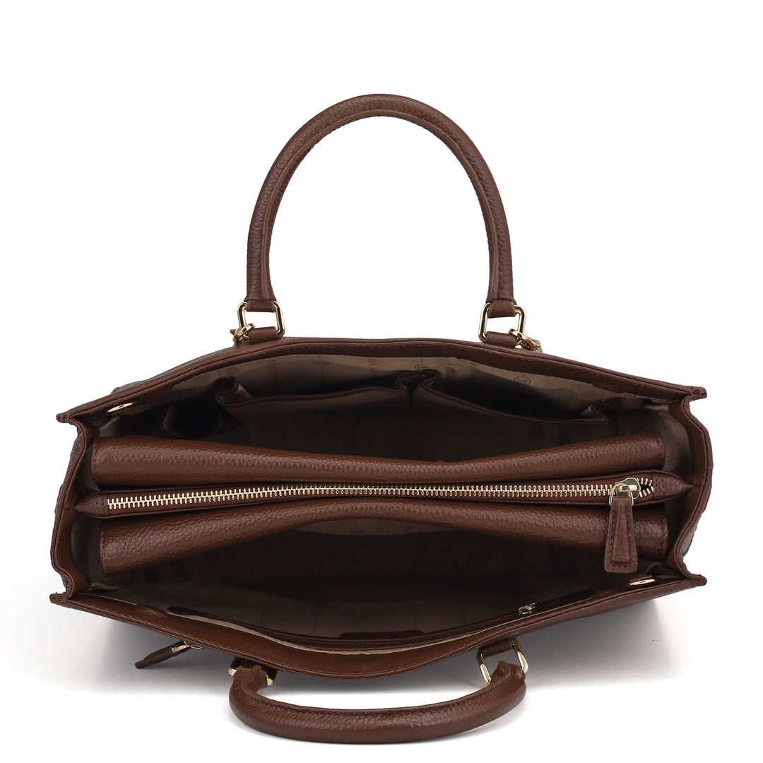 Large Monogram Wax Leather Book Tote - Espresso