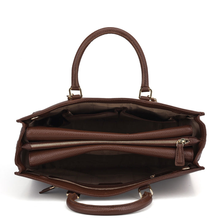 Large Monogram Wax Leather Book Tote - Espresso