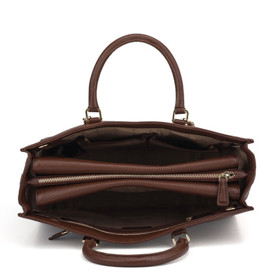 Large Monogram Wax Leather Book Tote - Espresso