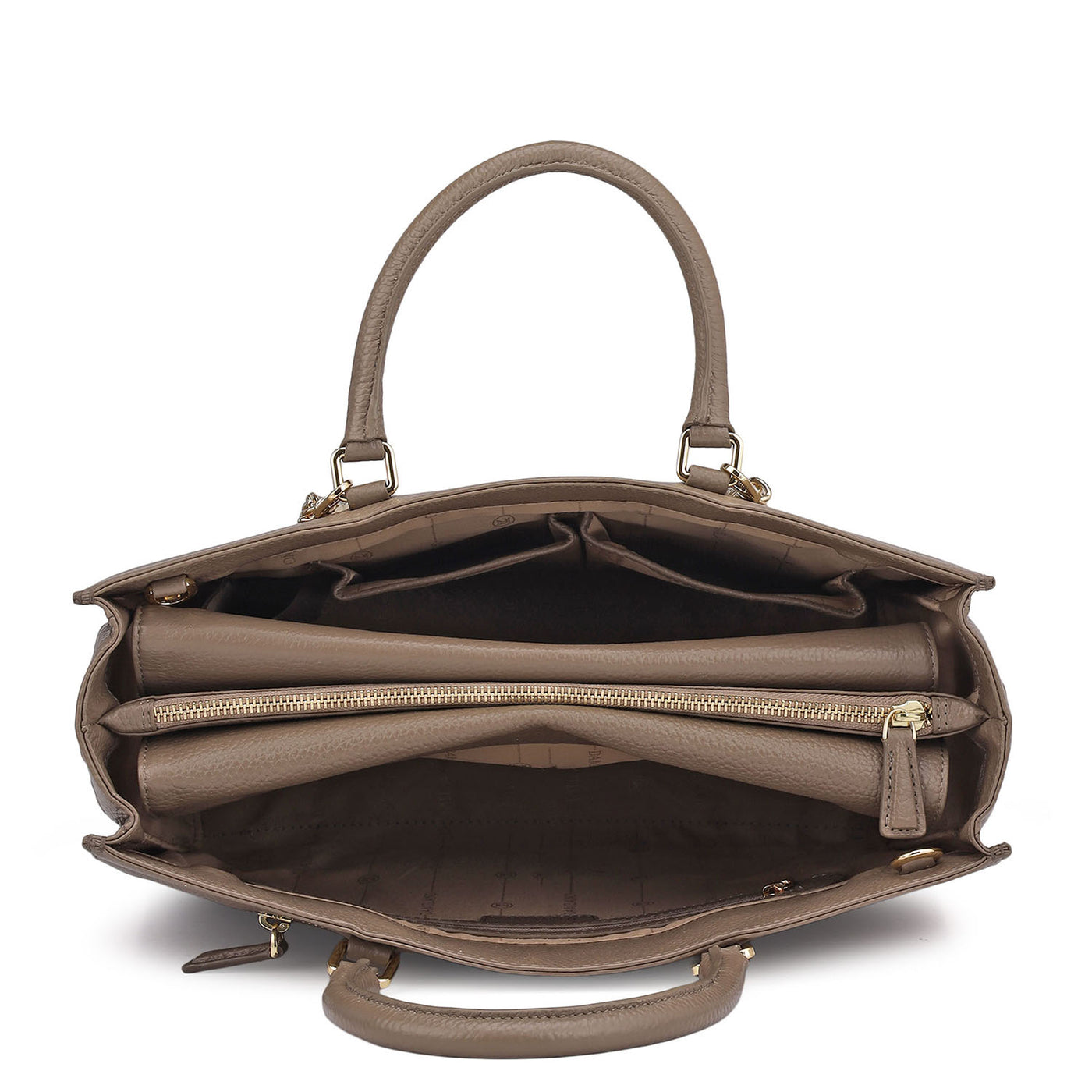 Large Monogram Wax Leather Book Tote - Greyish Taupe