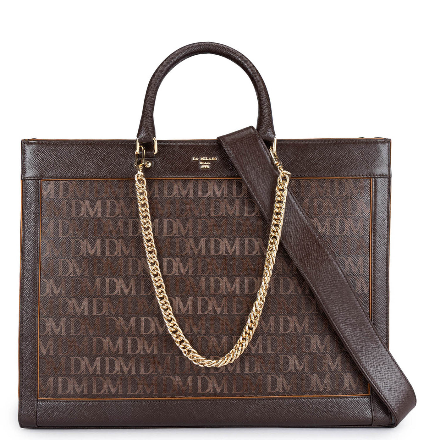 Large Monogram Franzy Leather Book Tote - Oak