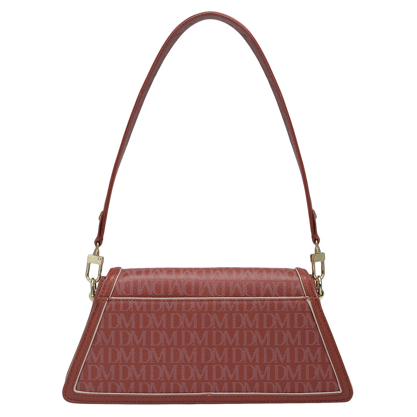 Small Monogram Leather Baguette - Brick