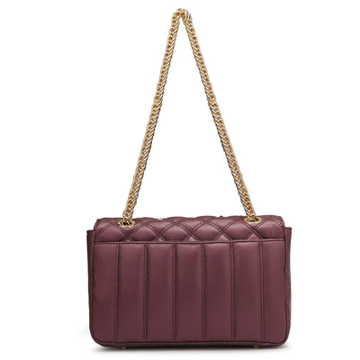 Small Quilting Leather Sahoulder Bag - Plum