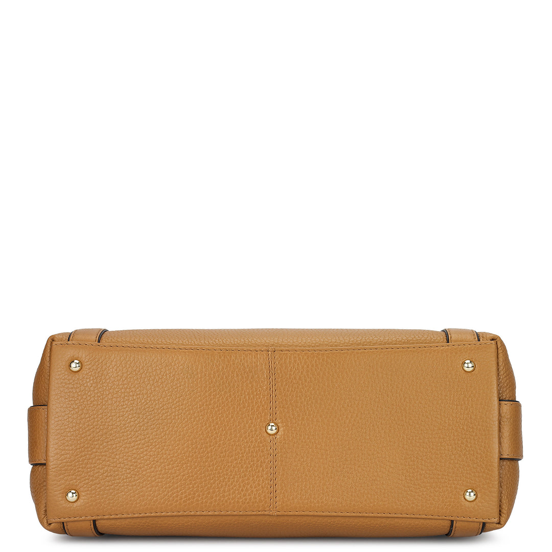 Medium Wax Leather Hobo - Caramel
