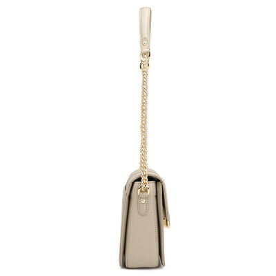 Small Croco Leather Shoulder Bag - Frost