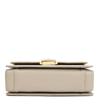 Small Croco Leather Shoulder Bag - Frost