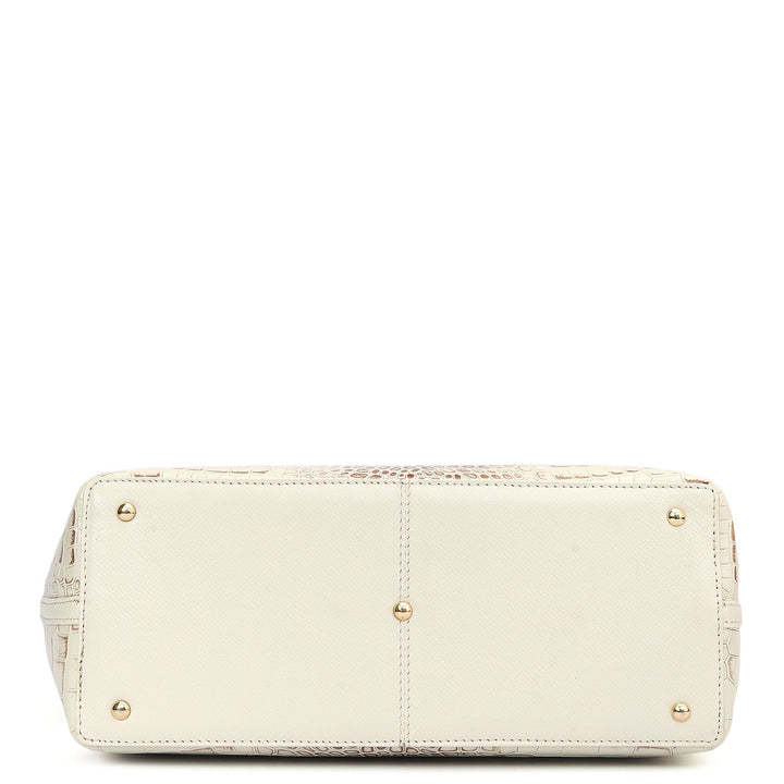 Medium Croco Leather Tote - Marshmallow