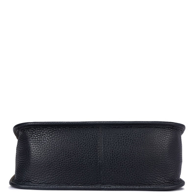 Small Wax Leather Baguette - Black
