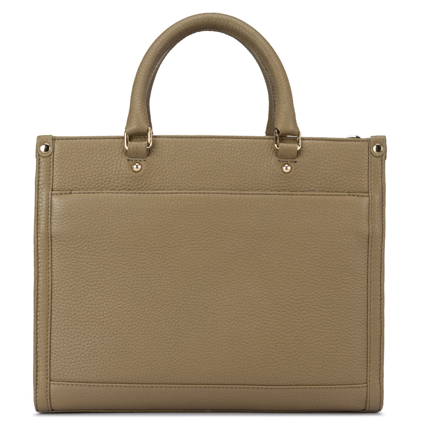 Medium Wax Leather Book Tote - Olive