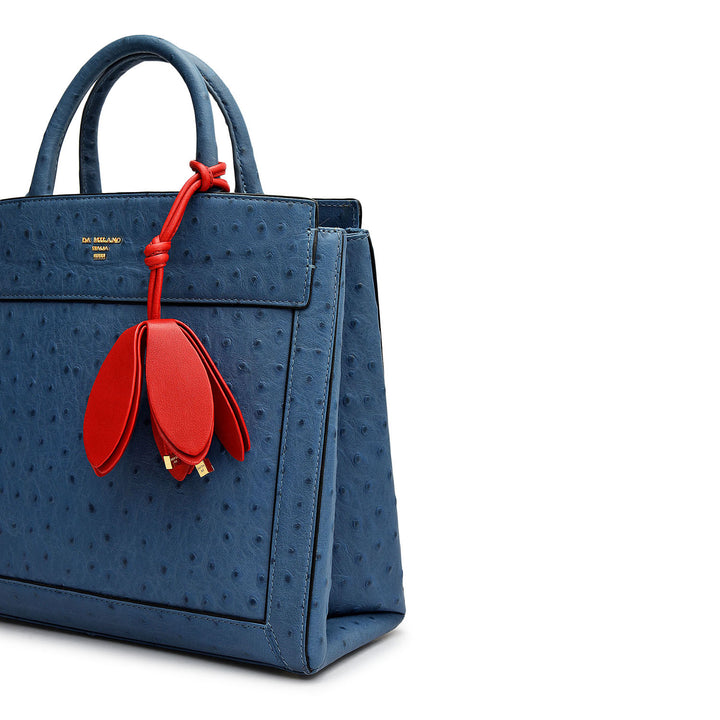 Small Ostrich Leather Book Tote - Twilight