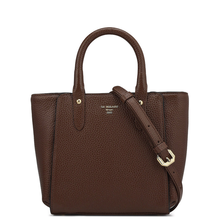 Small Wax Leather Satchel - Espresso