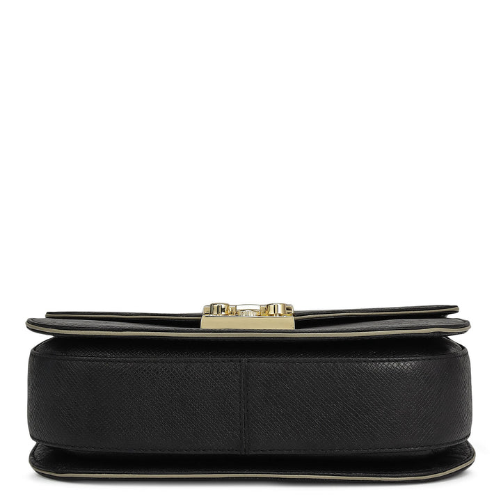 Small Franzy Leather Shoulder Bag - Black