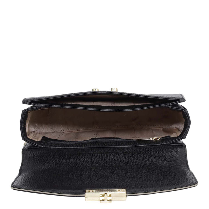 Small Franzy Leather Shoulder Bag - Black
