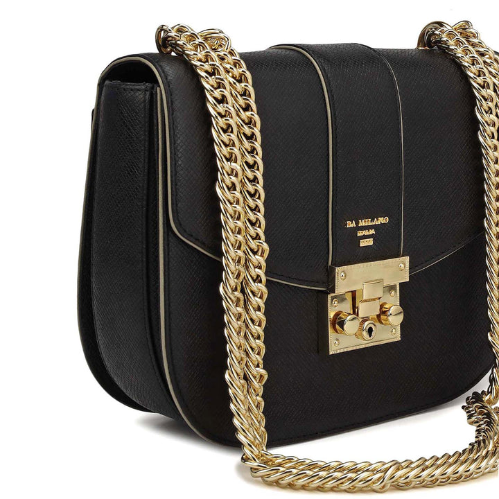 Small Franzy Leather Shoulder Bag - Black