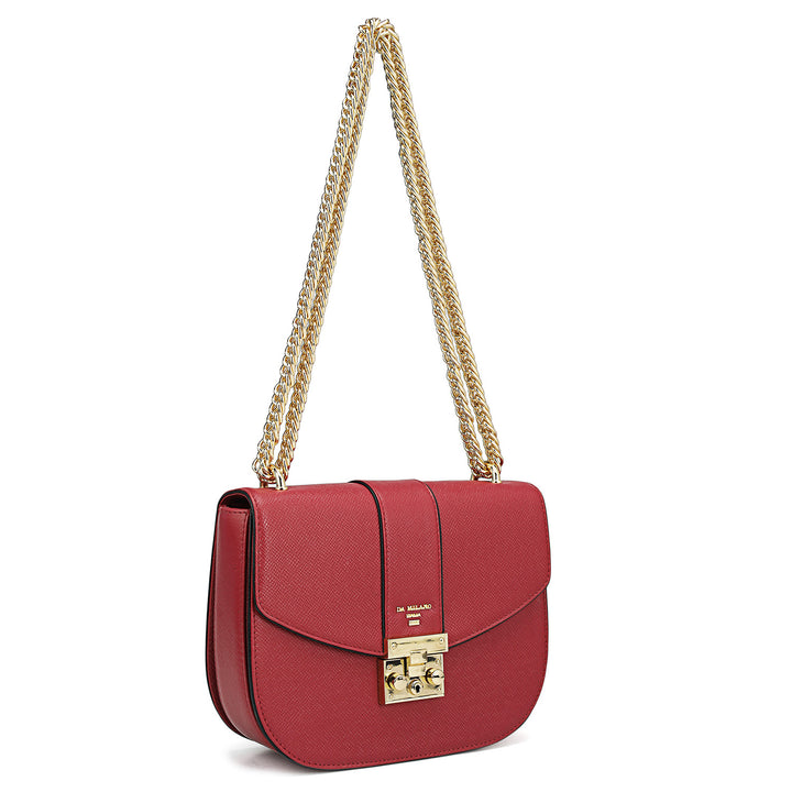 Small Franzy Leather Shoulder Bag - Plumberry