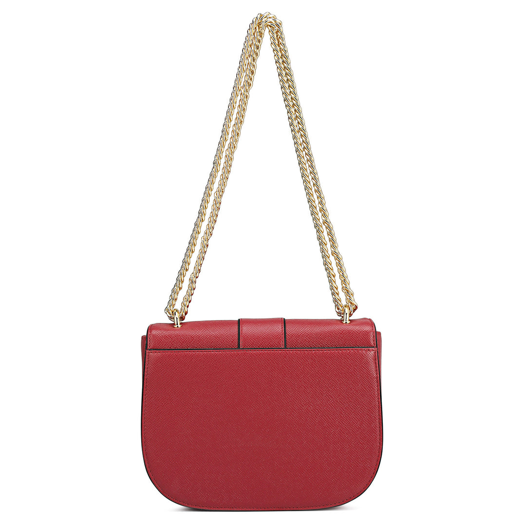 Small Franzy Leather Shoulder Bag - Plumberry