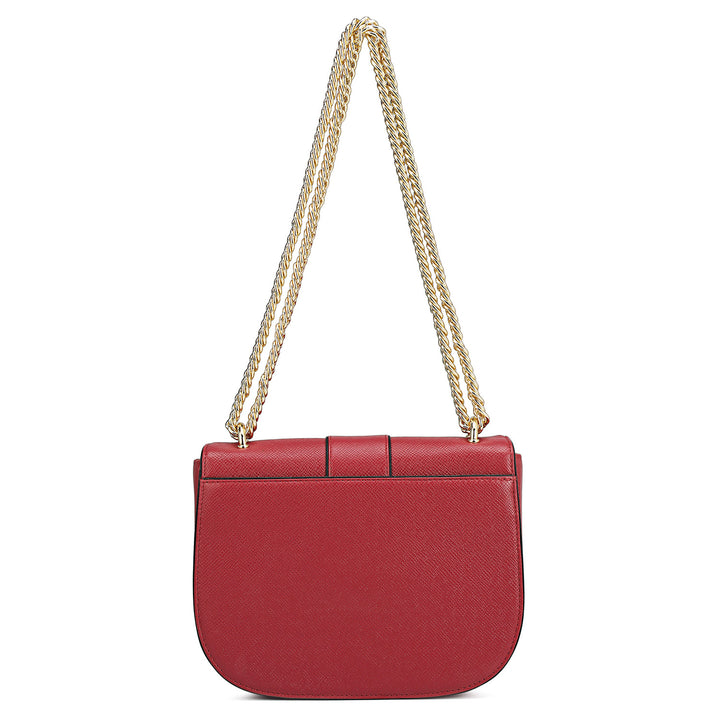 Small Franzy Leather Shoulder Bag - Plumberry