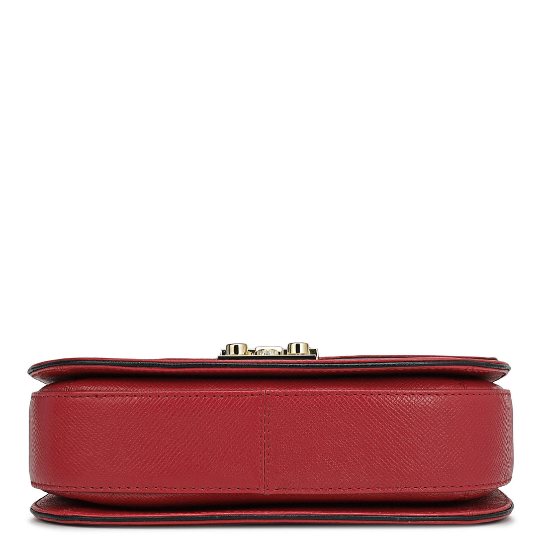 Small Franzy Leather Shoulder Bag - Plumberry