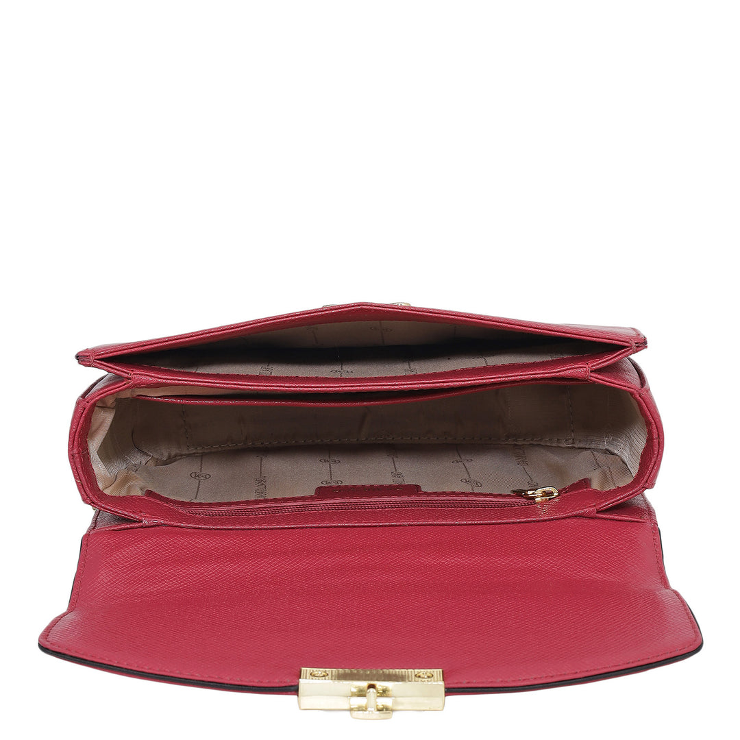 Small Franzy Leather Shoulder Bag - Plumberry