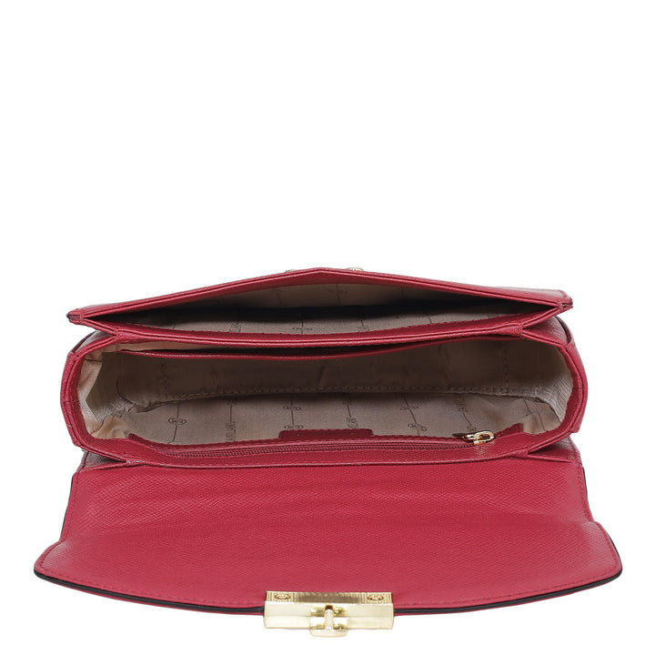 Small Franzy Leather Shoulder Bag - Plumberry