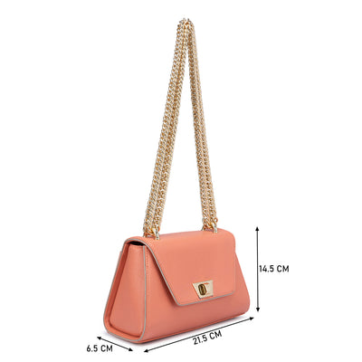 Small Franzy Leather Shoulder Bag - Pink
