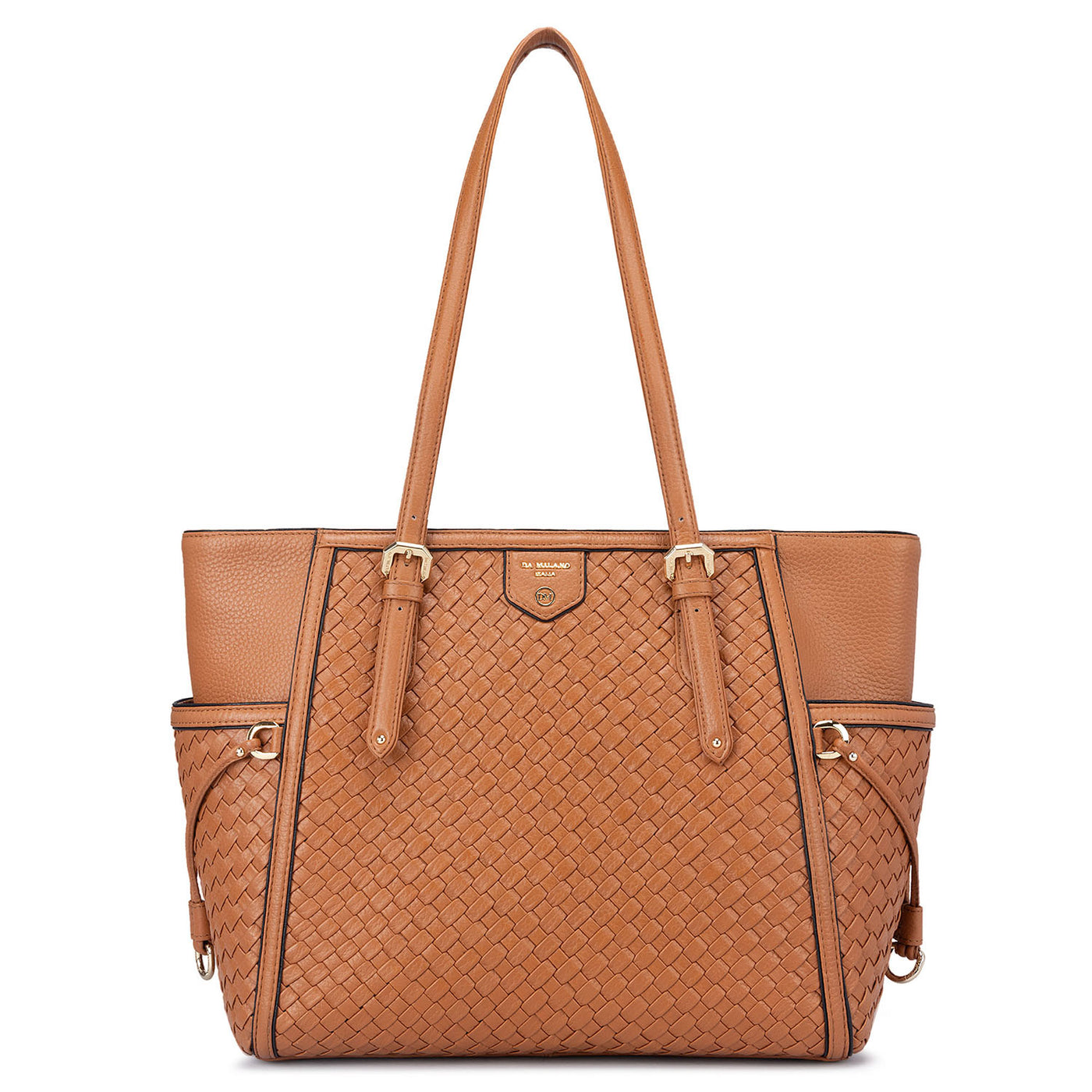 Large Mat Wax Leather Tote - Caramel