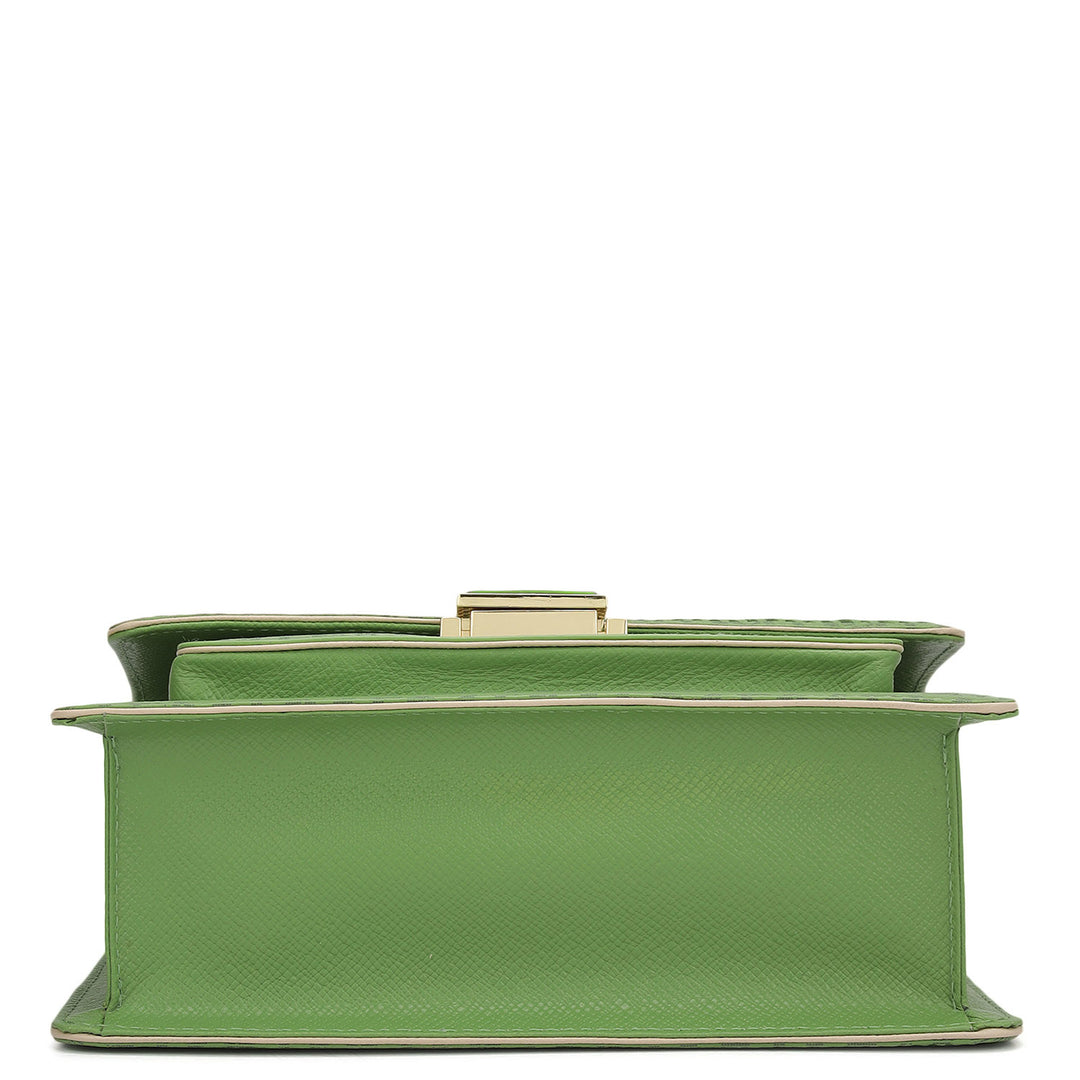 Small Monogram Franzy Leather Shoulder Bag - Kiwi
