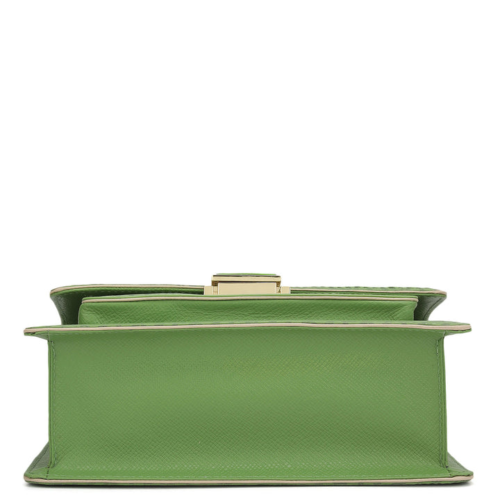 Small Monogram Franzy Leather Shoulder Bag - Kiwi