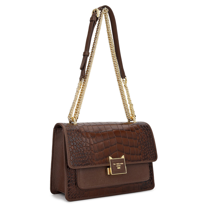 Classic Double Chain Bag (S) - Walnut