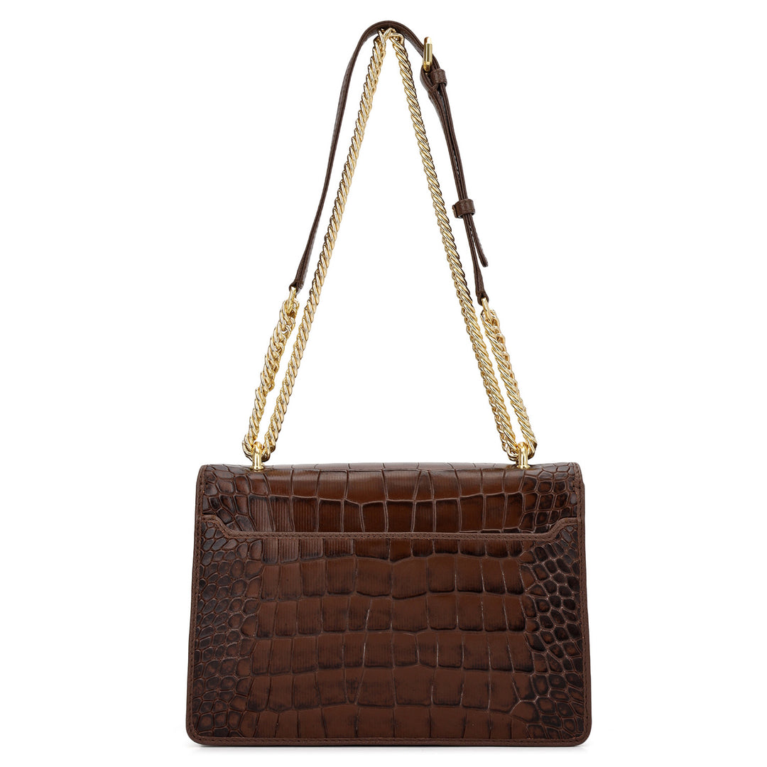 Classic Double Chain Bag (S) - Walnut