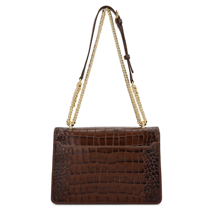 Classic Double Chain Bag (S) - Walnut