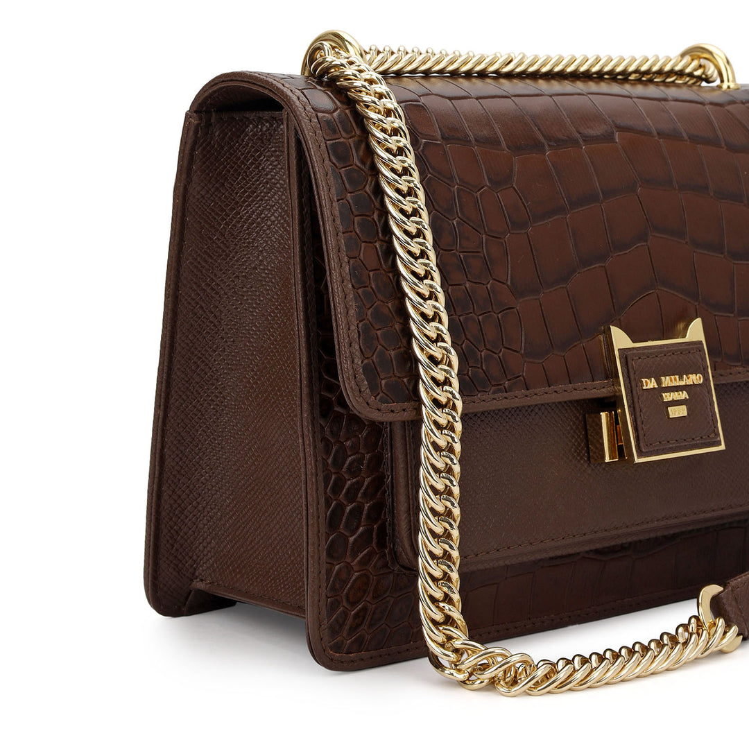 Classic Double Chain Bag (S) - Walnut