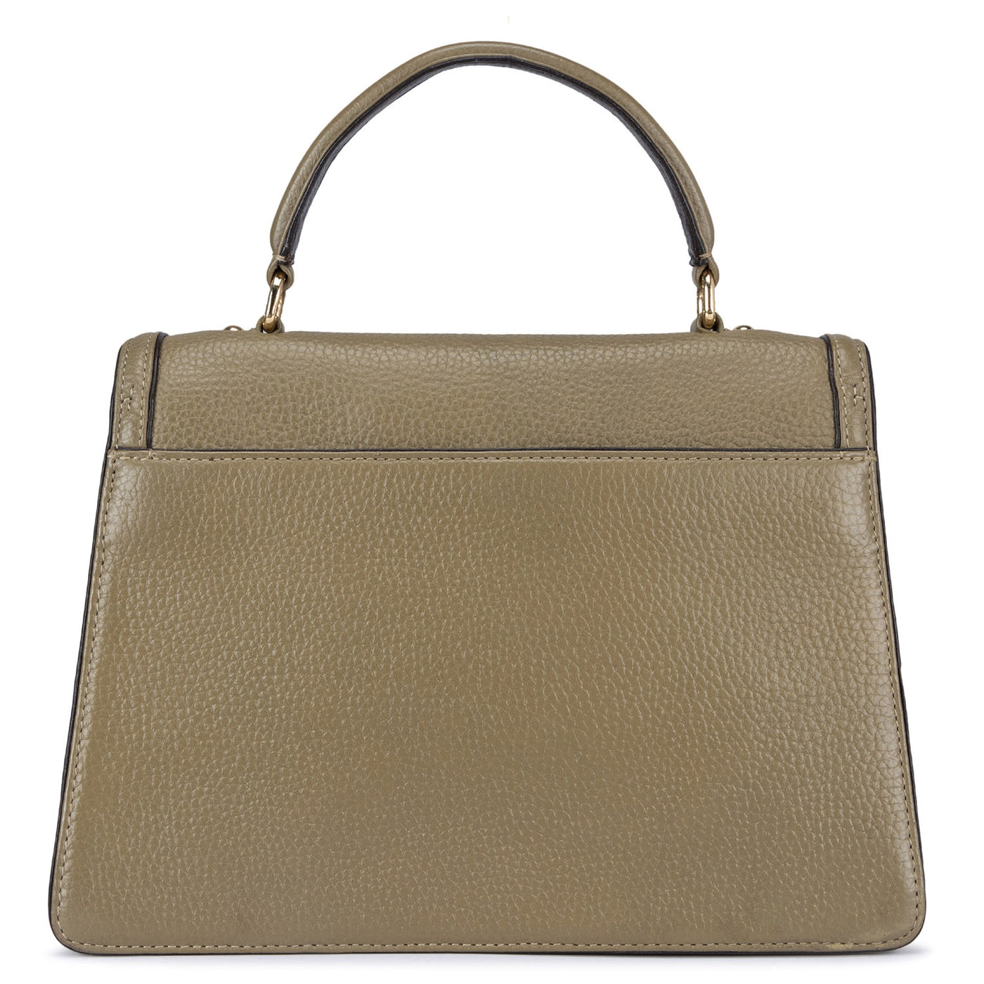 Small Wax Leather Satchel - Olive
