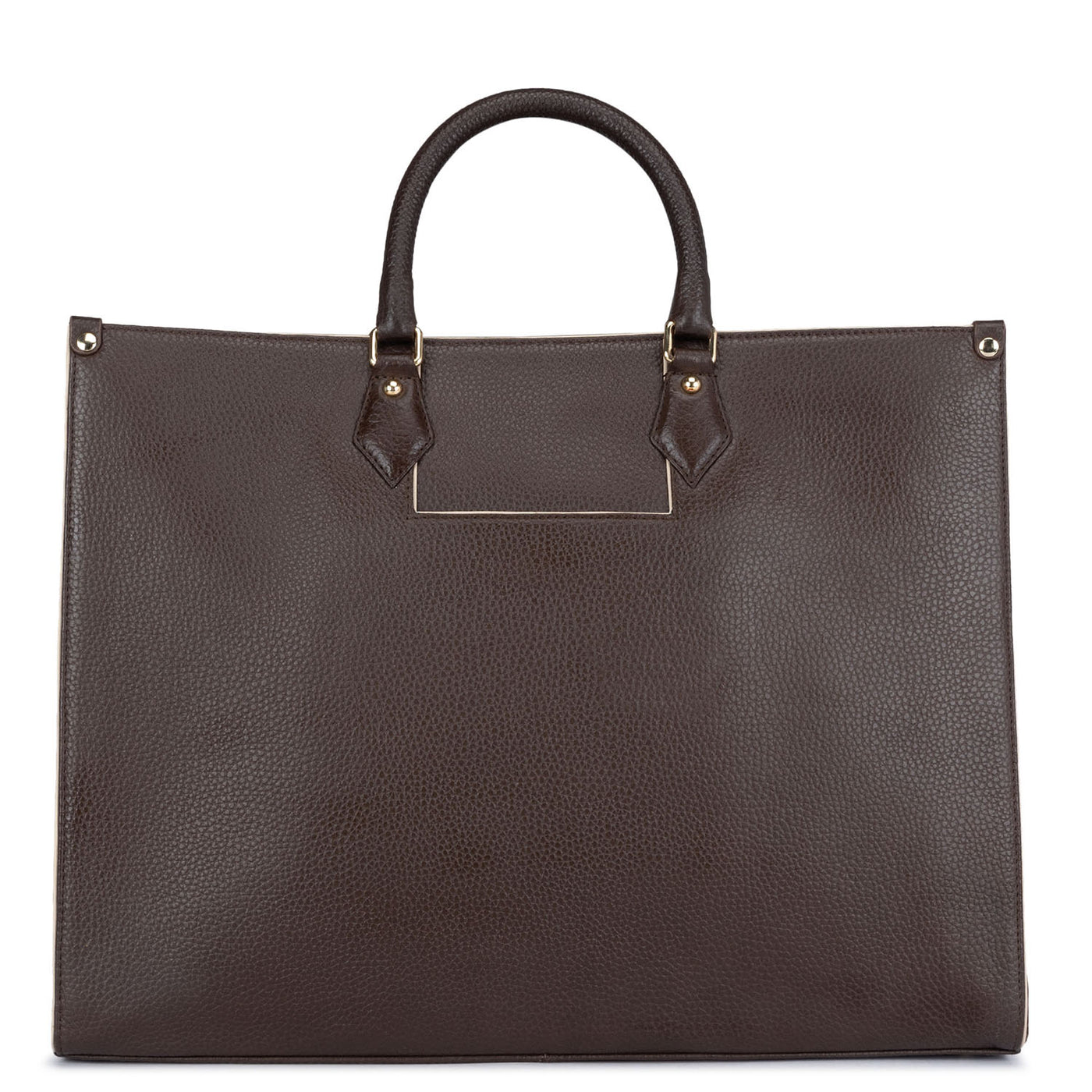 Large Wax Leather Book Tote - Chocolate