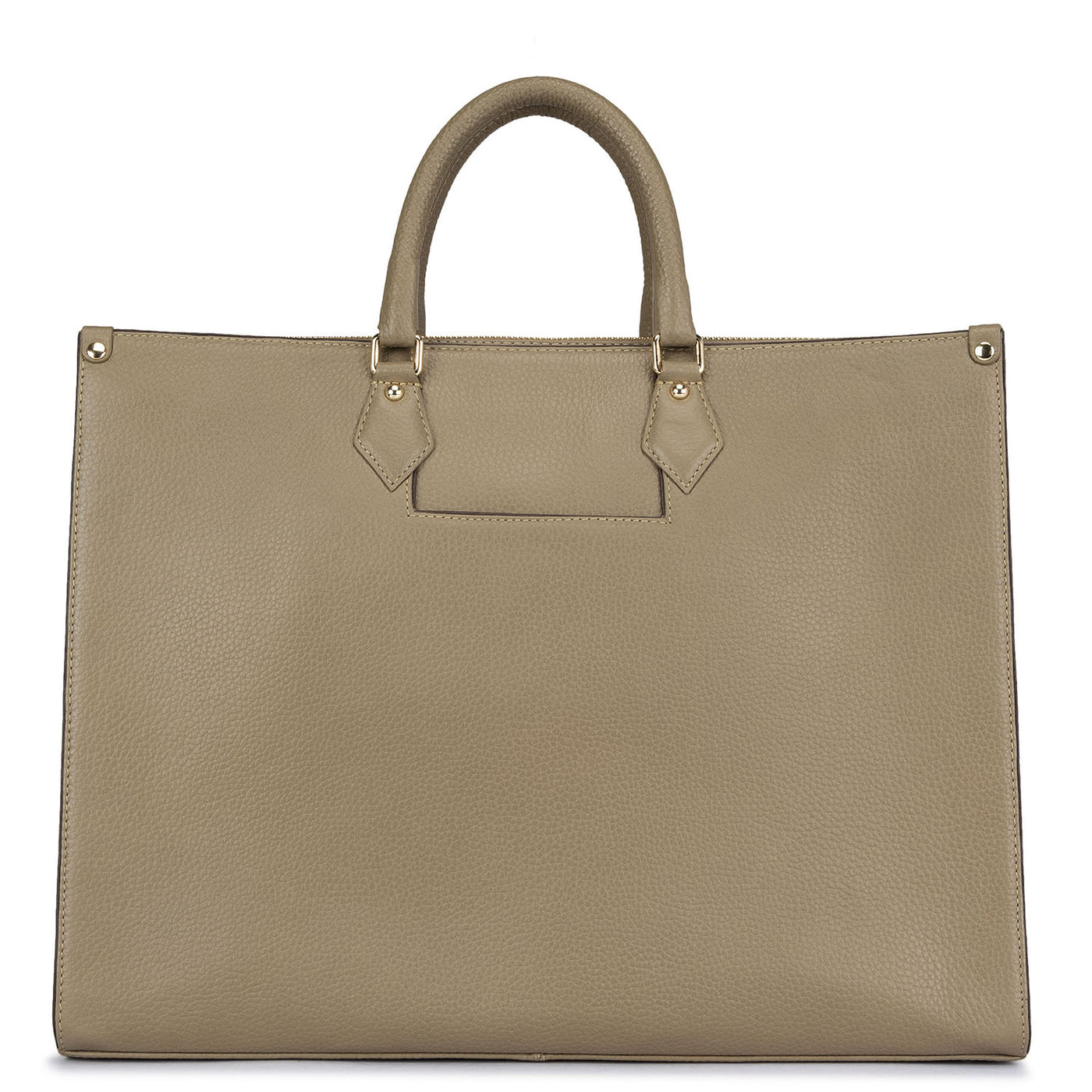 Large Wax Leather Book Tote - Olive