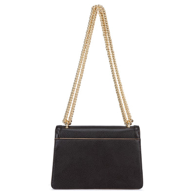 Small Wax Leather Shoulder Bag - Chocolate
