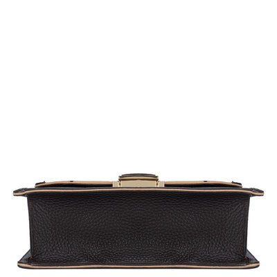 Small Wax Leather Shoulder Bag - Chocolate