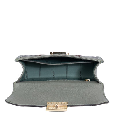 Small Wax Leather Shoulder Bag - Sage