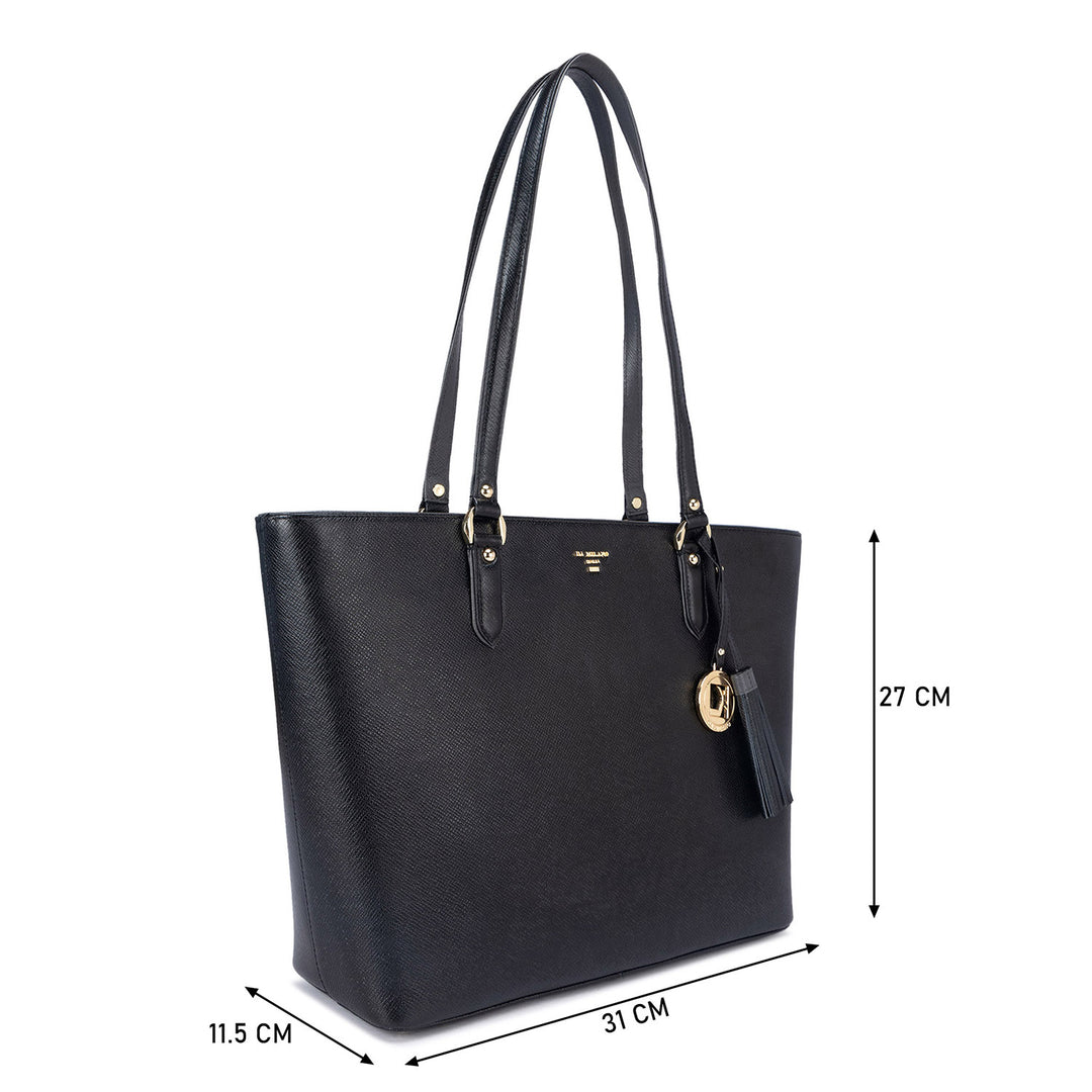 Medium Franzy Leather Tote - Black